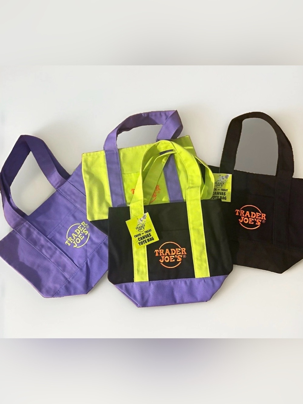 Lot of 4 Halloween Trader Joe’s mini tote bags